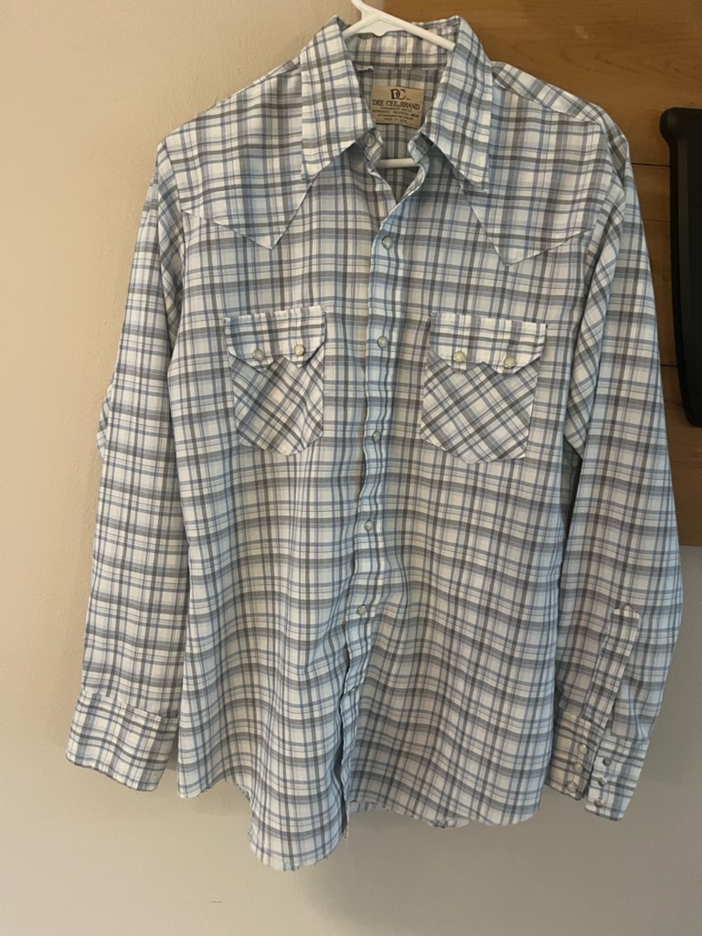 Dee Cee Blue and White Plaid Button-Down Shirt